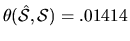 $\theta ( \hat{\cal S}, {\cal S} ) = .01414$