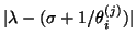 $\vert\lambda-(\sigma+1/\theta_i^{(j)})\vert$