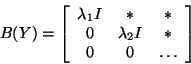 \begin{displaymath}B(Y) = \left[ \begin{array}{ccc}
\lambda_1 I & * & * \cr
0 & \lambda_2 I & * \cr
0 & 0 & \dots
\end{array}\right]\end{displaymath}